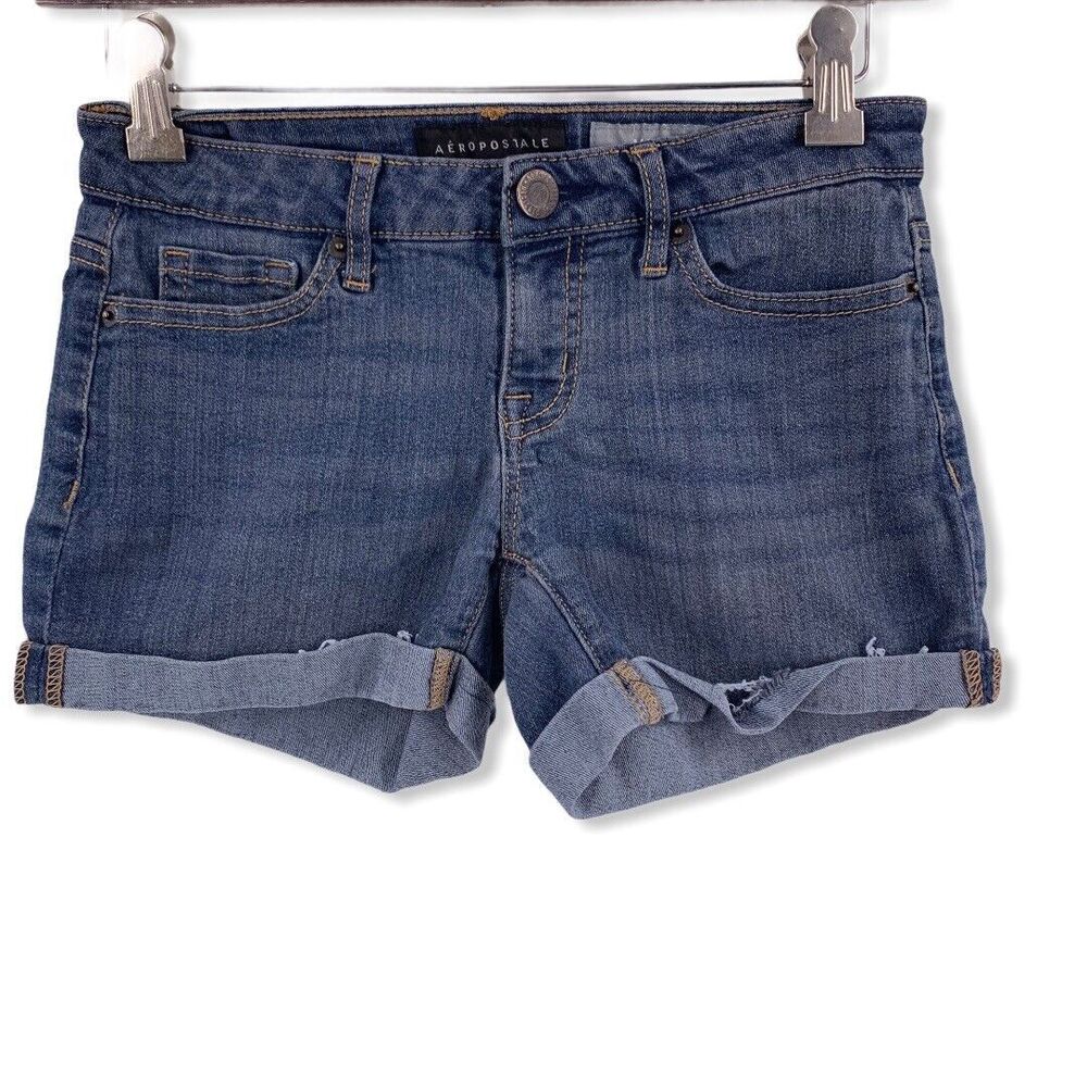 Aeropostle Denim Midi Cutoff Shorts Size 00